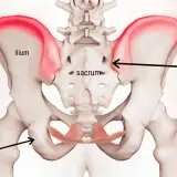 Anatomia del bacino con evidenziato il dolore alla cresta iliaca, sintomi comuni di infiammazione.