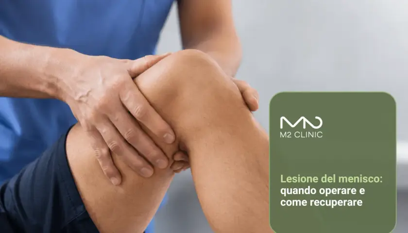 Medico esamina ginocchio. Impara cosa fare in caso di lesione al menisco e come recuperare.